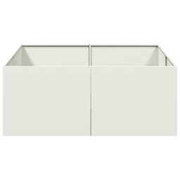 Berkfield Home Planter White 100x100x40 cm Steel - Size: 100 x 100 x 40 cm - thumbnail 4