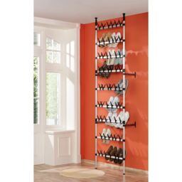 Berkfield Home Telescopic Shoe Rack with Rods Aluminium in Silver - thumbnail 4