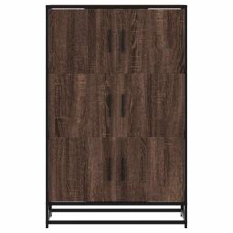 Berkfield Home Highboard Brown Oak 68x35x106.5 cm Engineered Wood & Metal - thumbnail 4
