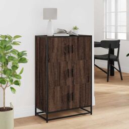 Berkfield Home Highboard Brown Oak 68x35x106.5 cm Engineered Wood & Metal - thumbnail 3