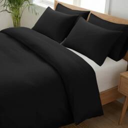 Grace 100% Egyptian Cotton Duvet Cover Set 400 TC with Zipper Closure in Black - Size: Single - thumbnail 8