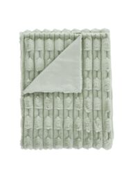 Bianca 'Carved Faux Fur' Blanket Throw in Green - Size: 150 cm × 200 cm - thumbnail 4