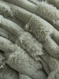 Bianca 'Carved Faux Fur' Blanket Throw in Green - Size: 150 cm × 200 cm - thumbnail 3