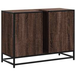 Berkfield Home Elegant Bathroom Sink Cabinet Brown Oak 80x33x60 cm Engineered Wood - Size: 80 x 33 x 60 cm - thumbnail 8