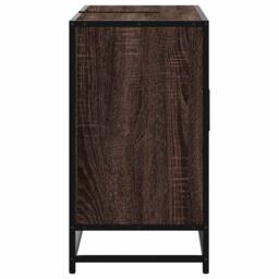 Berkfield Home Elegant Bathroom Sink Cabinet Brown Oak 80x33x60 cm Engineered Wood - Size: 80 x 33 x 60 cm - thumbnail 7