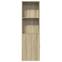 Berkfield Home Narrow Bathroom Cupboard with Wheels Sonoma Oak Engineered Wood in Light Oak - thumbnail 4
