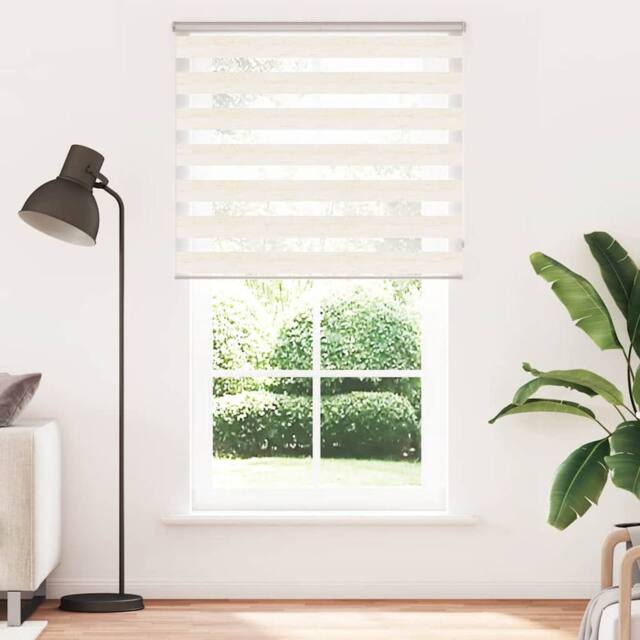 Berkfield Home Zebra Blind Marble Beige 125x200 cm Fabric Width 120.9 cm Polyester - image 1