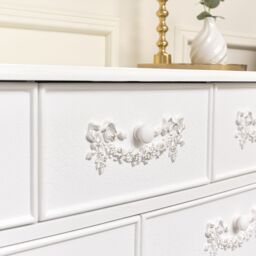 Melody Maison Large Double Wardrobe, Dressing Table Set, Chest Of Drawers & Pair Of 3 Drawer Bedside Tables - Pays Blanc Range in White - thumbnail 3
