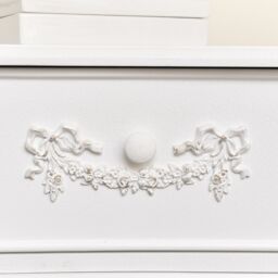 Melody Maison Large Double Wardrobe, Dressing Table Set, Chest Of Drawers & Pair Of 3 Drawer Bedside Tables - Pays Blanc Range in White - thumbnail 6