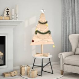Berkfield Home Wooden Christmas Tree for Decoration 110 cm Solid Wood in Brown