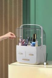 Makeup Organiser Storage Drawers Cosmetic Organisers in White - thumbnail 2