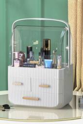 Makeup Organiser Storage Drawers Cosmetic Organisers in White - thumbnail 3