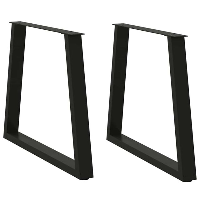 Berkfield Home Dining Table Legs V-Shape 2 pcs Black 70x(72-73.3) cm Steel - image 1