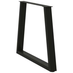 Berkfield Home Dining Table Legs V-Shape 2 pcs Black 70x(72-73.3) cm Steel - thumbnail 4