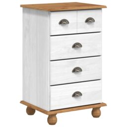 Berkfield Home Chest of Drawers 'ASKIM'White 45.8x40x79 cm Solid Wood Pine - thumbnail 2