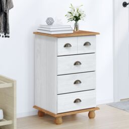 Berkfield Home Chest of Drawers 'ASKIM'White 45.8x40x79 cm Solid Wood Pine - thumbnail 4