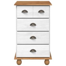Berkfield Home Chest of Drawers 'ASKIM'White 45.8x40x79 cm Solid Wood Pine - thumbnail 6
