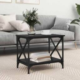 Berkfield Home Side Table with Shelf Black oak 55 x 38 x 45 cm Engineered wood - thumbnail 2