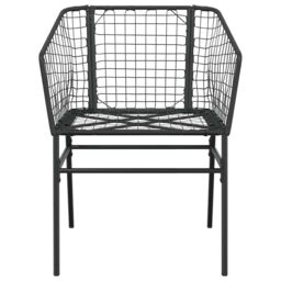 Berkfield Home 5 Piece Garden Dining Set Black Poly Rattan Glass - thumbnail 6