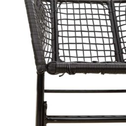 Berkfield Home 5 Piece Garden Dining Set Black Poly Rattan Glass - thumbnail 8