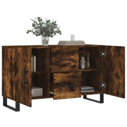 Berkfield Home Sideboard Smoked Oak 100x36x60 cm Engineered Wood in Brown - Size: 100 x 36 x 60 cm - thumbnail 4