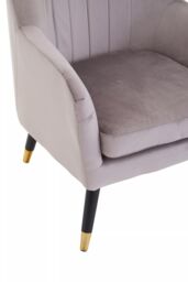 Orsina Loretta Velvet Scalloped Armchair in Brown - thumbnail 6