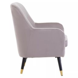 Orsina Loretta Velvet Scalloped Armchair in Brown - thumbnail 3