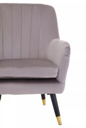 Orsina Loretta Velvet Scalloped Armchair in Brown - thumbnail 5