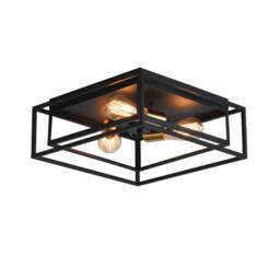 NIVOR Industrial 3-Light Ceiling Light, Black for Hallway Foyer Bedroom E27 - thumbnail 7