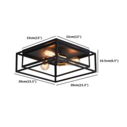 NIVOR Industrial 3-Light Ceiling Light, Black for Hallway Foyer Bedroom E27 - thumbnail 2