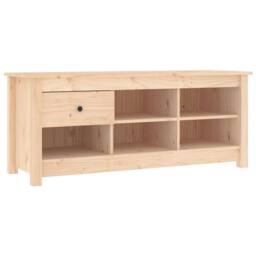Berkfield Home Shoe Cabinet 110x38x45.5 cm Solid Wood Pine in Light Brown