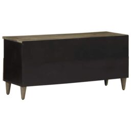 Berkfield Home TV Cabinet Black 100x33x46 cm Solid Wood Mango - Size: 100 x 33 x 46 cm - thumbnail 5