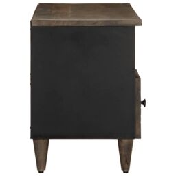 Berkfield Home TV Cabinet Black 100x33x46 cm Solid Wood Mango - Size: 100 x 33 x 46 cm - thumbnail 4