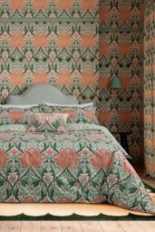 Morris & Co 'Helena' Cotton Duvet Cover Set in Teal - Size: Super King - thumbnail 1