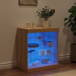 Berkfield Home Sideboard with LED Lights Sonoma Oak 60.5x37x67 cm in Brown - thumbnail 3