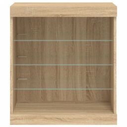 Berkfield Home Sideboard with LED Lights Sonoma Oak 60.5x37x67 cm in Brown - thumbnail 6