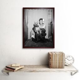 "Artery8 Wall Art Print Blues Jazz Singer Legend Billie Holiday with Dog USA Vintage Portrait Photograph Art Framed in Brown - Size: W12"" x H16""" - thumbnail 2