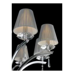 Netlighting ORCHESTRA 5 Light Chandeliers Shades Chrome K9 Crystals Fabric 60x50cm in Grey - Size: 60x50 cm - thumbnail 2