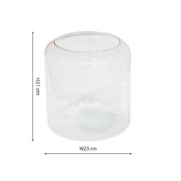 Lemon Pavilion Furniture and Decor Hurricane Lantern with Sand - Glass - L23 x W23 x H31 cm - Clear - thumbnail 4