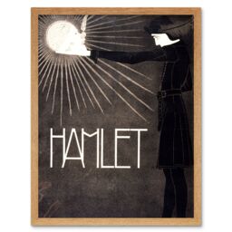 "Artery8 Wall Art Print Theatre Stage Play Hamlet Shakespeare Netherlands Vintage Black & White Art Framed in Light Oak - Size: W12"" x H16""" - thumbnail 1