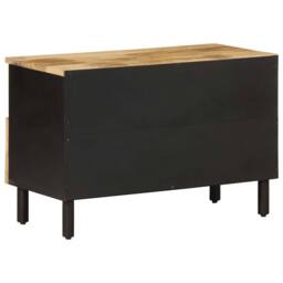 Berkfield Home TV Cabinet Black 70x33.5x46 cm Solid Rough Wood Mango - thumbnail 5