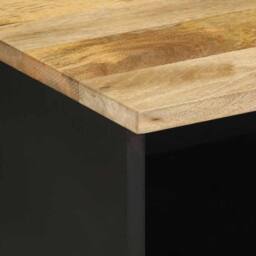Berkfield Home TV Cabinet Black 70x33.5x46 cm Solid Rough Wood Mango - thumbnail 6