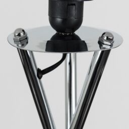 ValueLights Camden Polished Chrome Tripod Floor Lamp with Grey Tapered Lamp Shade - thumbnail 2