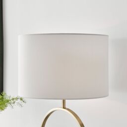 FurnitureboxUK Saffron Energy Efficient Gold Marble & Metal Table Lamp Light (Including Bulb) in White - thumbnail 6