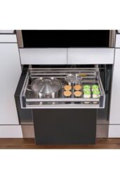 Living and Home Stainless Steel Cabinet Pull-Out Basket in Silver - thumbnail 3