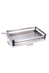 Living and Home Stainless Steel Cabinet Pull-Out Basket in Silver - thumbnail 6