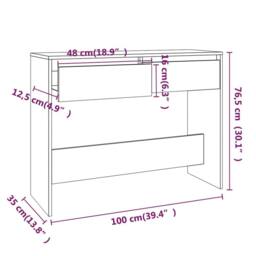 Berkfield Home Decorative Console Table White 100x35x76.5 cm Engineered Wood - thumbnail 8