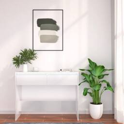 Berkfield Home Decorative Console Table White 100x35x76.5 cm Engineered Wood - thumbnail 4