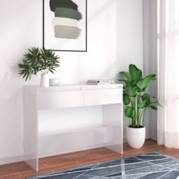 Berkfield Home Decorative Console Table White 100x35x76.5 cm Engineered Wood - thumbnail 2