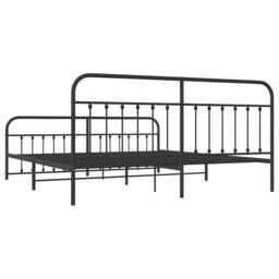 Berkfield Home Metal Bed Frame with Headboard & Footboard Black 200x200 cm - thumbnail 8